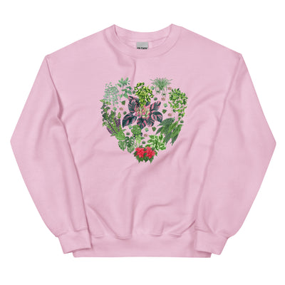 Heart Shape Sweatshirt with Indoor Plant Collection for Plant Lovers [Unisex[