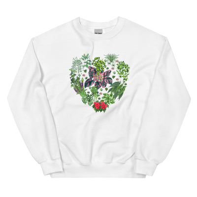 Heart Shape Sweatshirt with Indoor Plant Collection for Plant Lovers [Unisex[