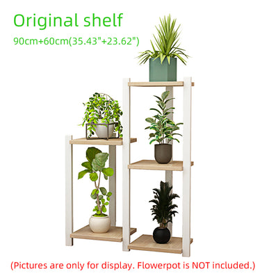 Multi-layer Wooden Plant Shelf Succulents Rack Optional Height for Home Office Flower Stand